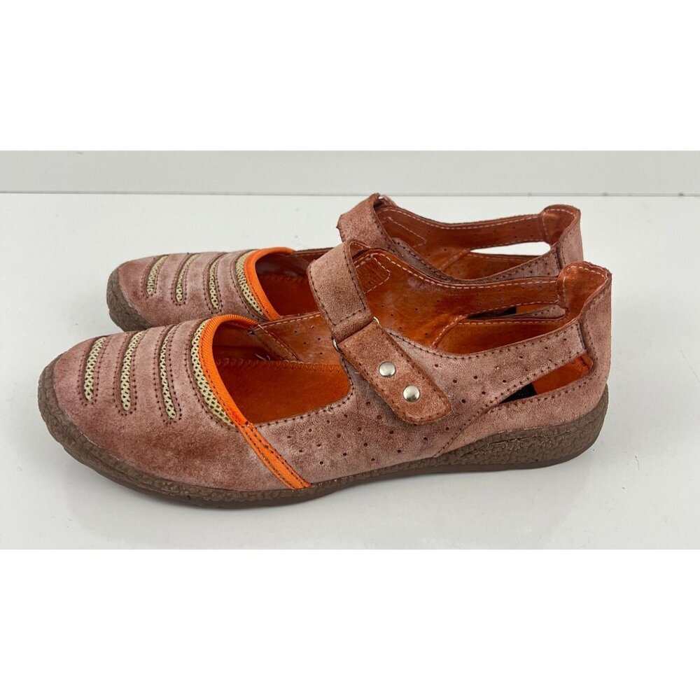 Bernie Mev Raizo Mary‎ Jane Orange  Leather Shoes Size 39 US 8